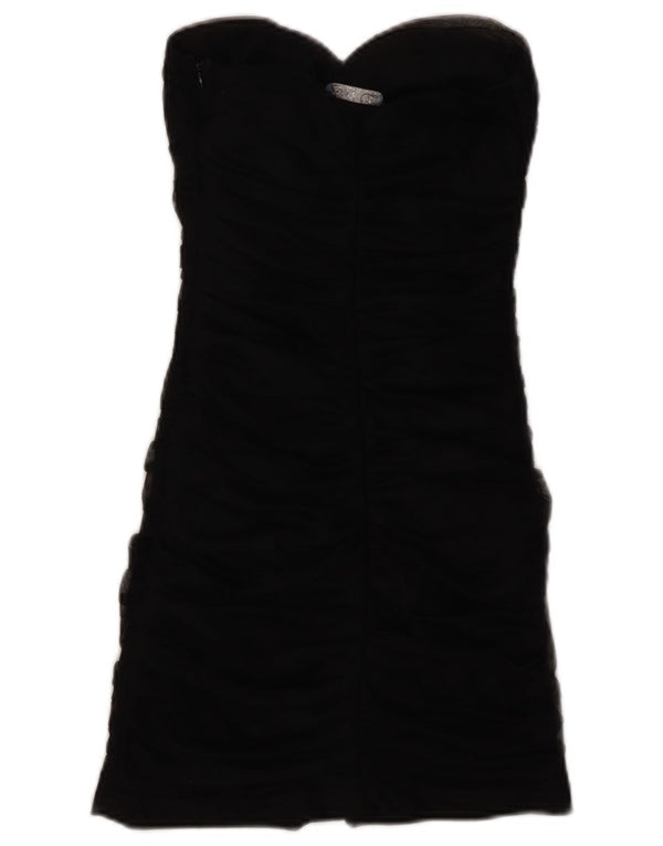 Женское облегающее платье без бретелек ZARA UK 8, маленькое черное