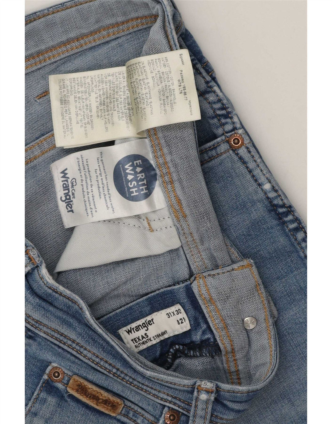 Мужские прямые джинсы Wrangler Texas W31 L30, синий хлопок