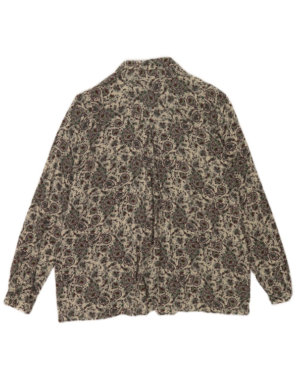 Женская рубашка Zara UK 10, маленькая, бежевая с узором пейсли