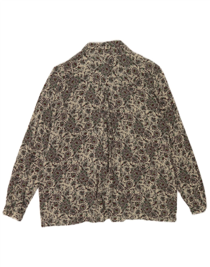 Женская рубашка Zara UK 10, маленькая, бежевая с узором пейсли