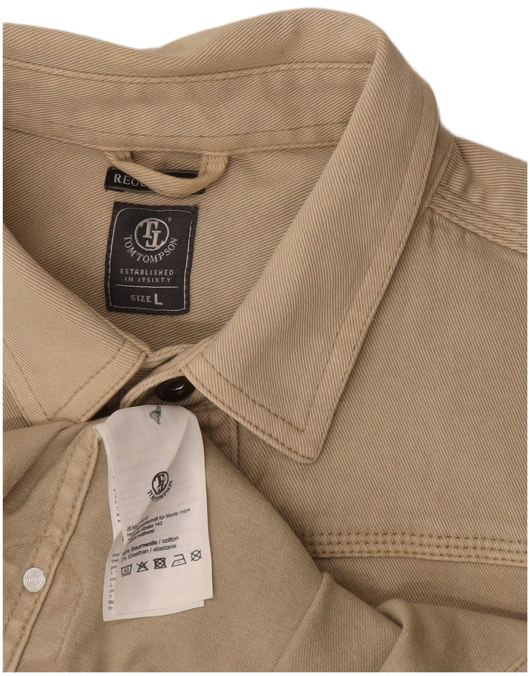 Мужская фланелевая рубашка Tom Tompson большого размера, бежевый хлопок