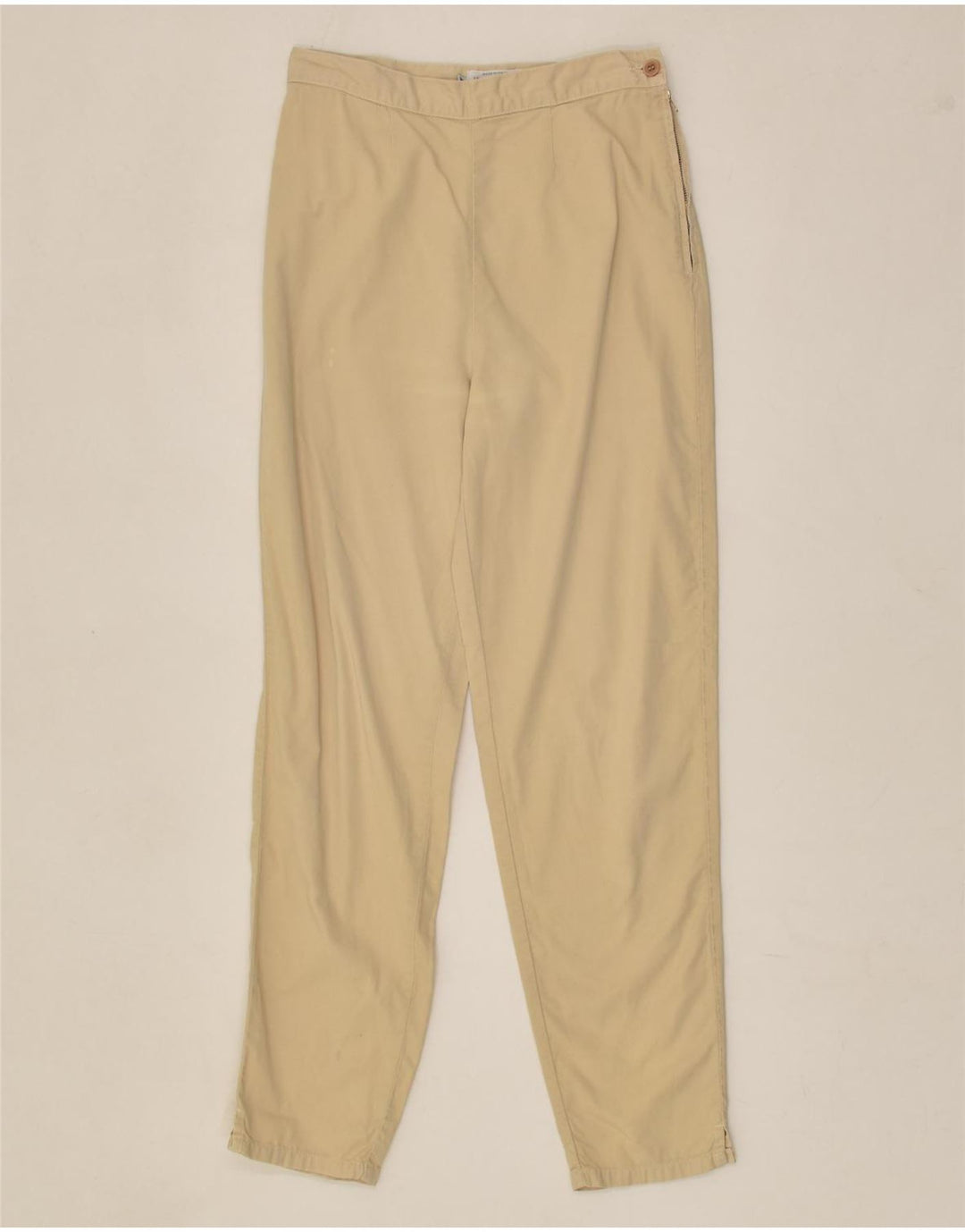 BENETTON Womens Tapered Suit Trousers IT 44 Medium W28 L28 Beige Cotton | Vintage Benetton | Thrift | Second-Hand Benetton | Used Clothing | Messina Hembry 