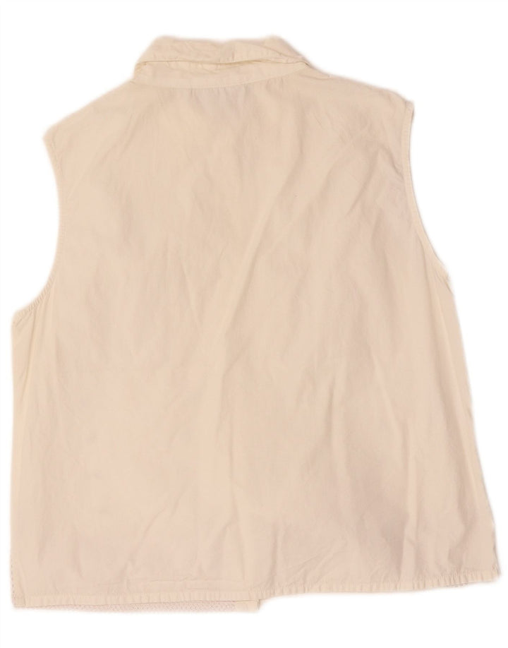 Женский универсальный жилет VINTAGE IT 44, средний белый хлопок, цвет: