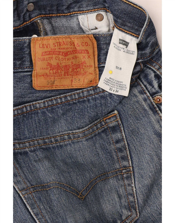 Мужские прямые джинсы Levi's 501 W33 L34 синие, хлопок