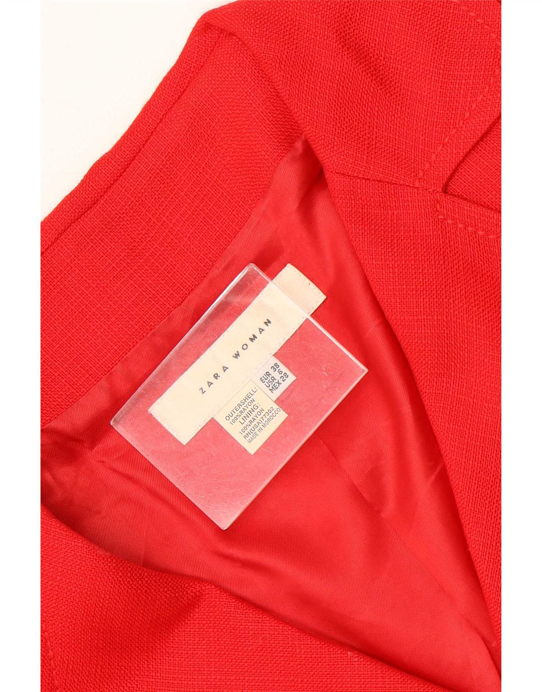 Женский пиджак Zara с рукавом 3/4, цвет EU 38, маленький красный вискоза