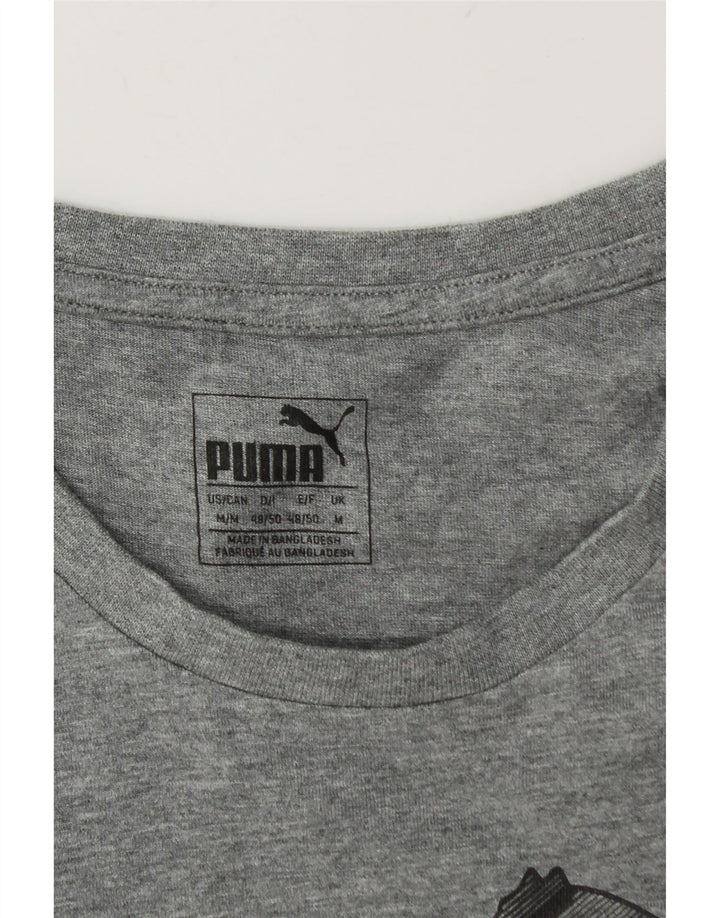 Мужская футболка с рисунком Puma, средний серый в крапинку