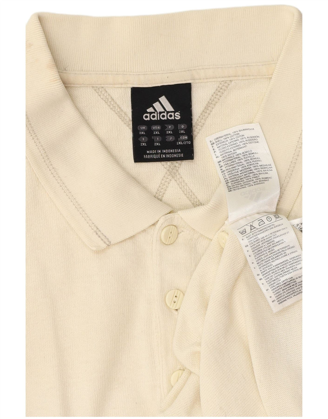 Мужская рубашка-поло ADIDAS 2XL, белый хлопок