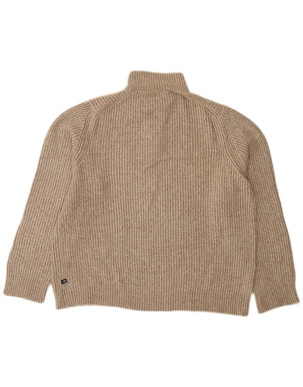 Marks & Spencer Mens Blue Harbour Zip Neck Jumper Sweater XL Beige Cotton