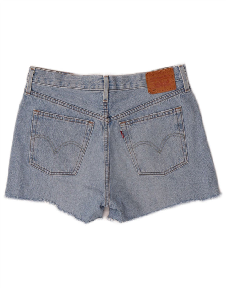 Женские джинсовые шорты Levi's 501 W28, хлопковые, среднего синего цвета