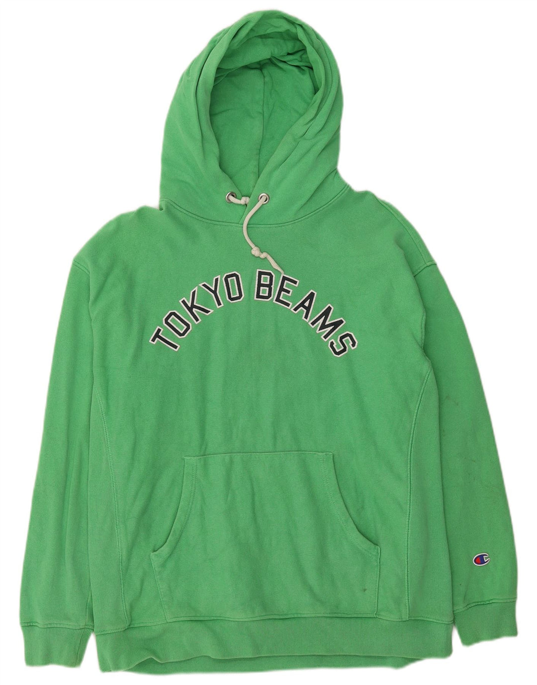 CHAMPION Mens Graphic Hoodie Jumper Medium Green Cotton