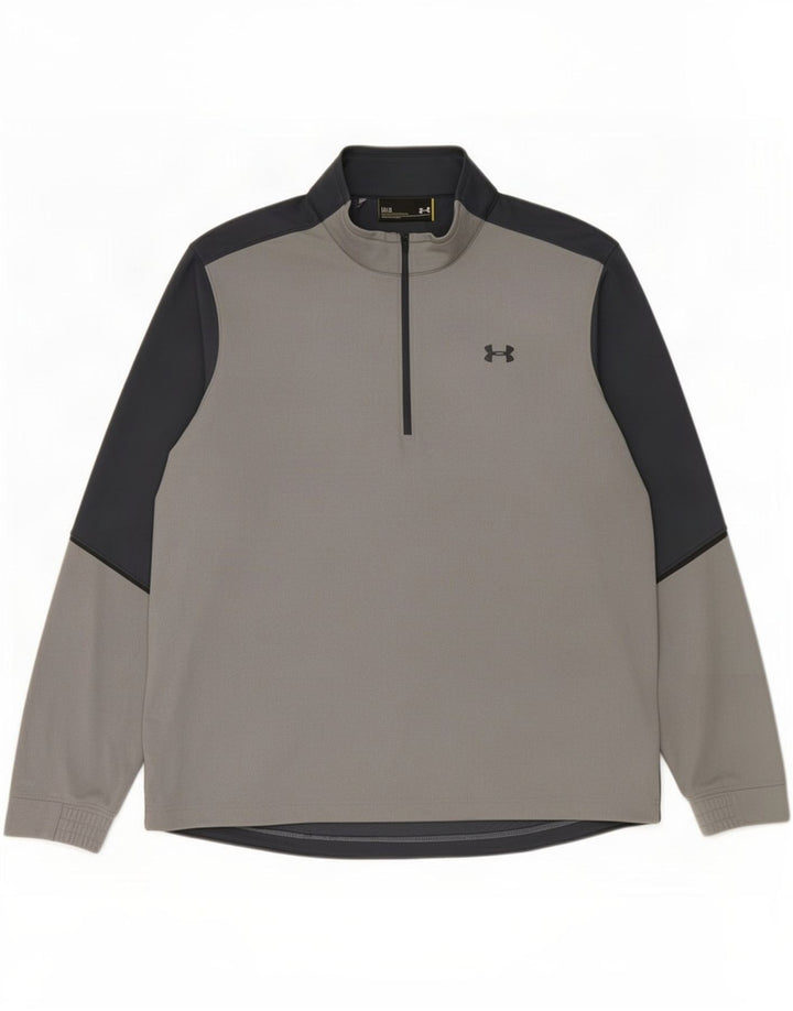 Мужской пуловер с графическим рисунком Under Armour, большой спортивный костюм с цветными блоками, большой серый цвет