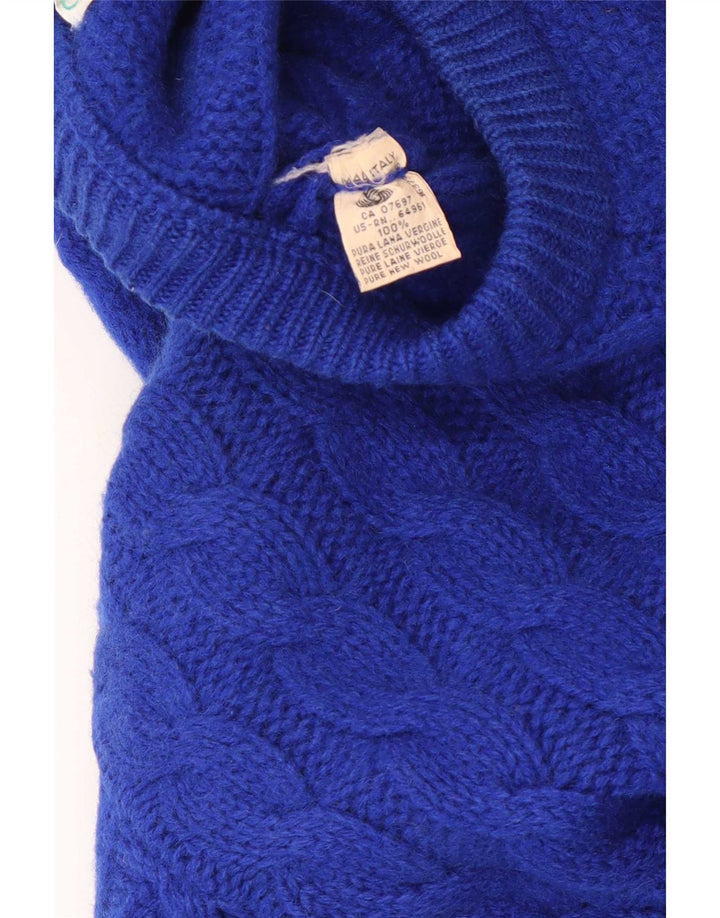 Мужской джемпер с круглым вырезом Benetton IT 50 Medium Blue Wool