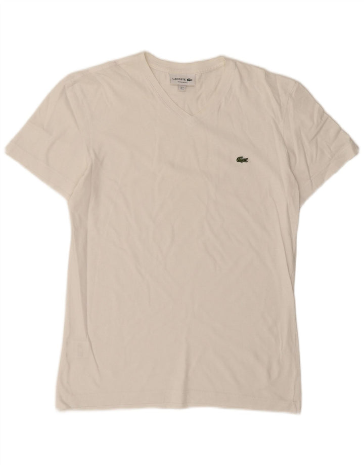 Мужская футболка стандартного кроя Lacoste, размер 3, маленькая, белый хлопок