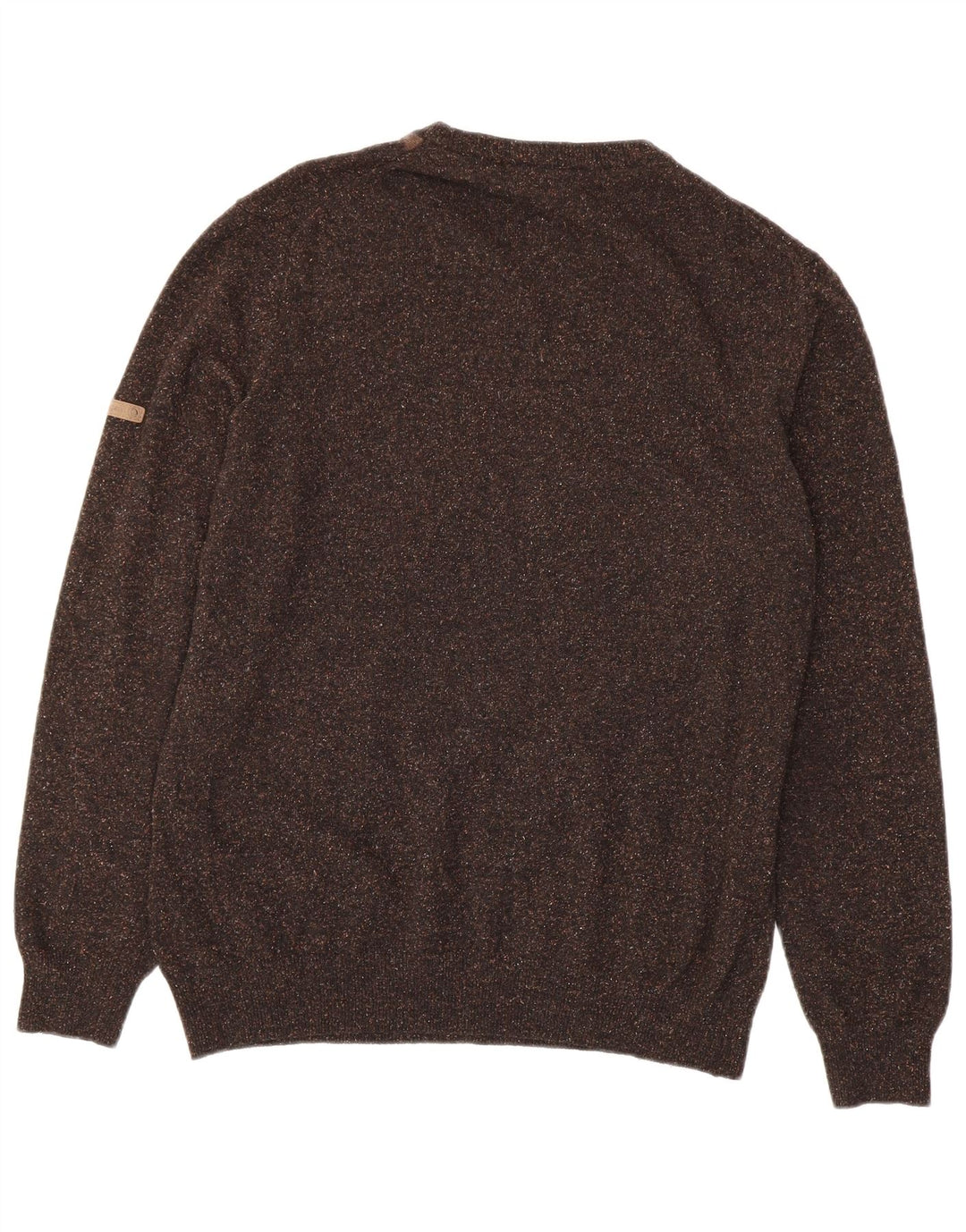 Мужской джемпер Navigare с круглым вырезом, средний коричневый шерстяной узор с ромбиками и ромбами