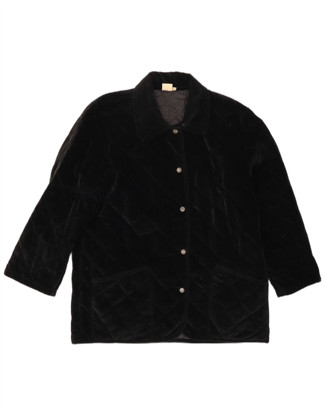 Женская бархатная стеганая куртка оверсайз Andrea Mare UK 10, маленький черный хлопок