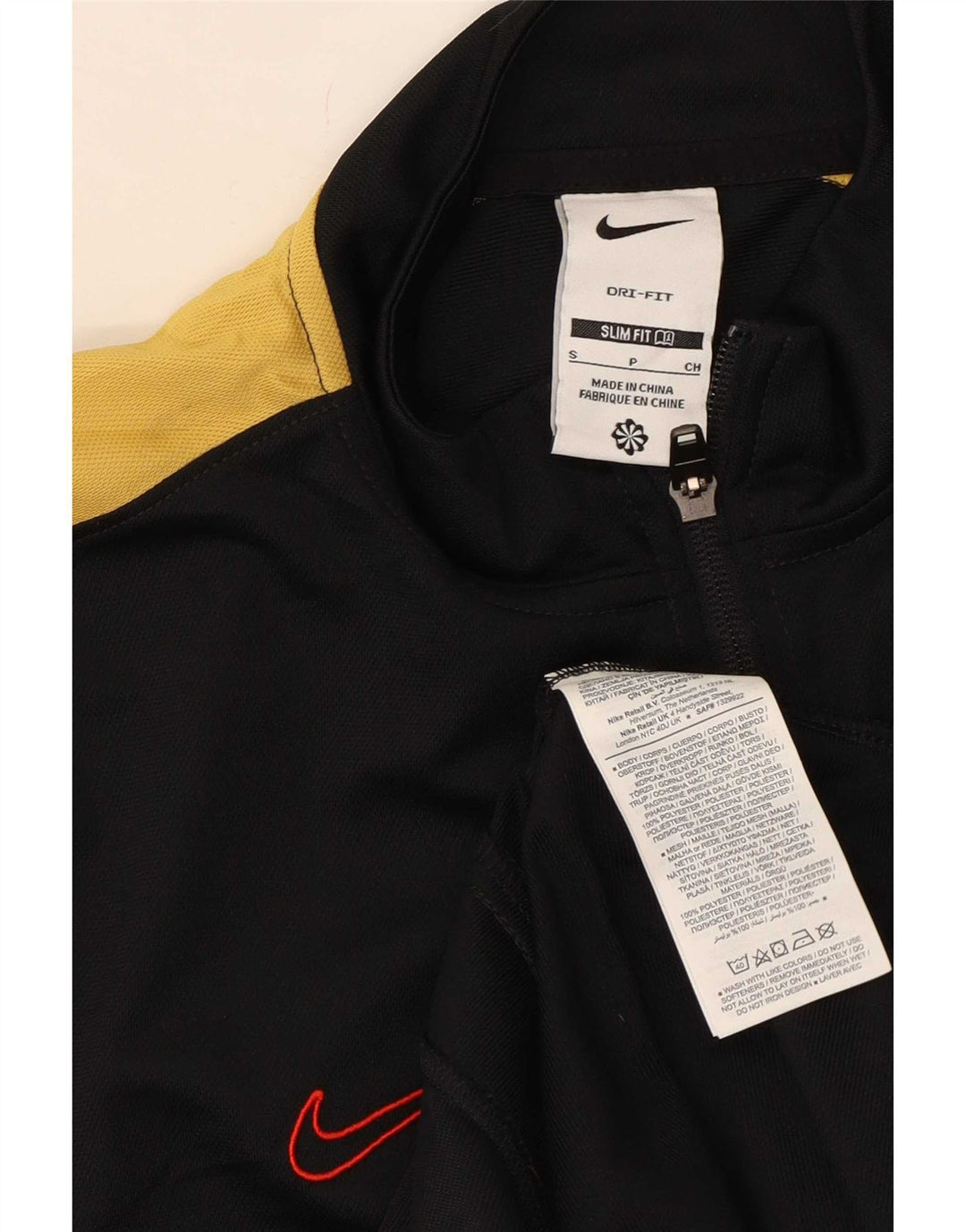 Мужская тонкая спортивная куртка Nike Dri Fit, маленькая черная, с цветными блоками