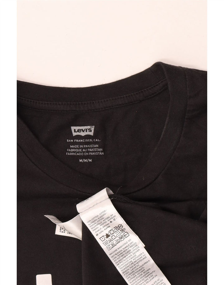 Женская футболка с рисунком Levi's Top UK 14, средний черный хлопок