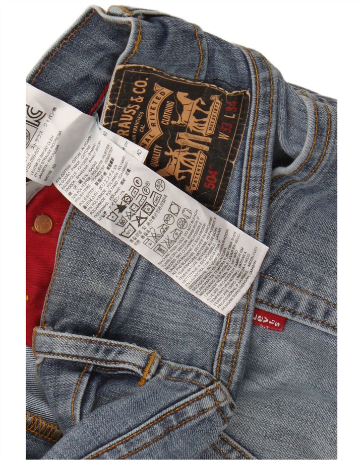 Мужские прямые джинсы Levi's 504 W33 L27 синие, хлопок