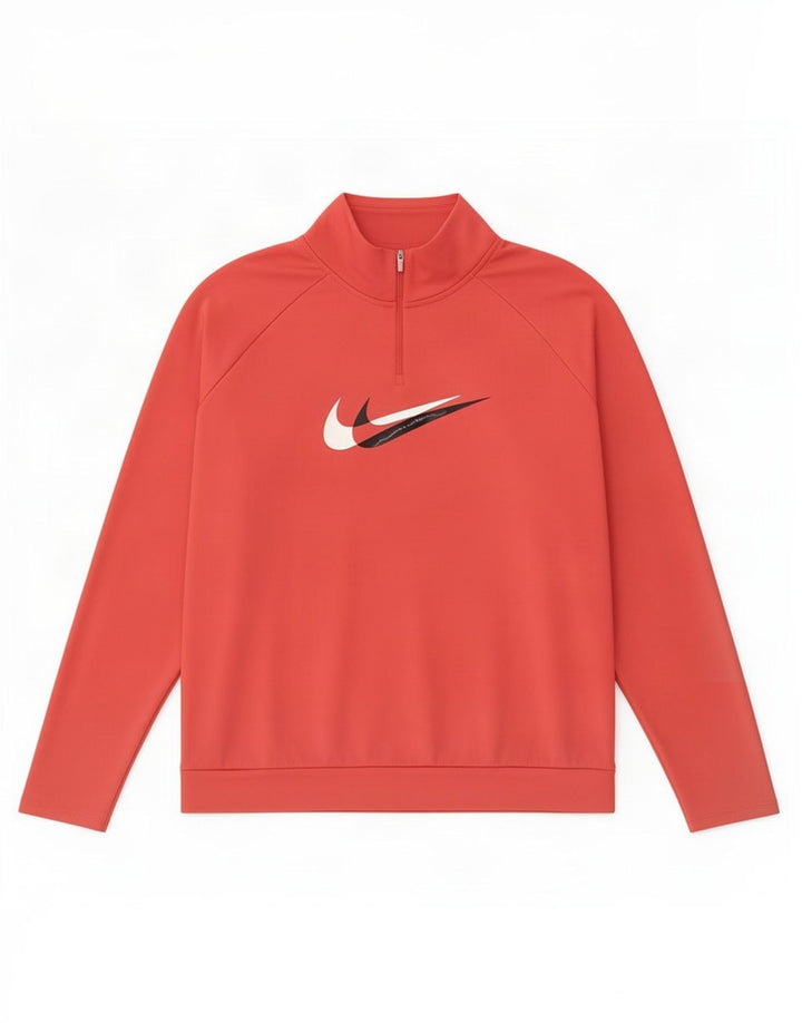 Женский спортивный костюм-пуловер с воротником на молнии Nike Dri Fit UK 18 XL, розовый полиэстер