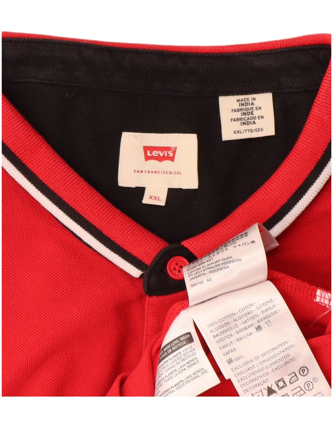 Мужская рубашка-поло Levi's 2XL красная, хлопок