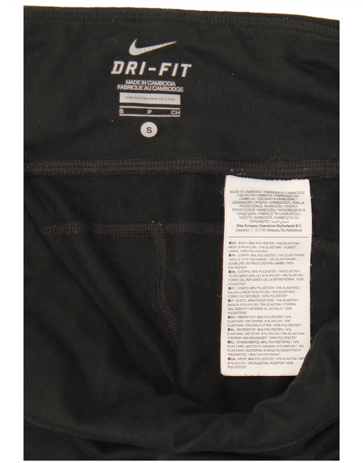 Женские леггинсы-капри Nike Dri Fit UK 10, маленькие черные из полиэстера