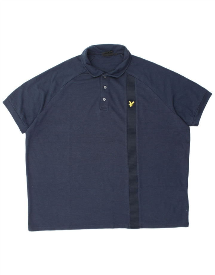 Мужская рубашка поло LYLE & SCOTT 2XL Темно-синяя вискоза