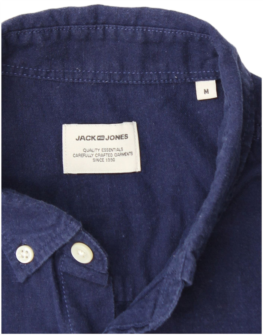 JACK & JONES Мужская рубашка с коротким рукавом среднего темно-синего цвета
