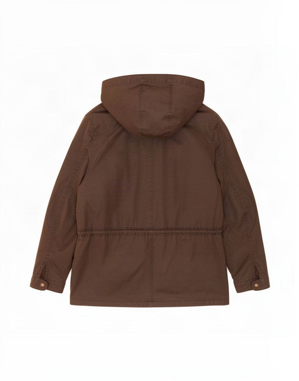 Женская куртка из вощеного хлопка Fat Face с капюшоном UK 18 XL Коричневая