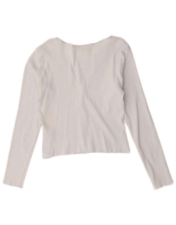 Женский укороченный кардиган Hobbs UK 14, хлопковый средний синий цвет