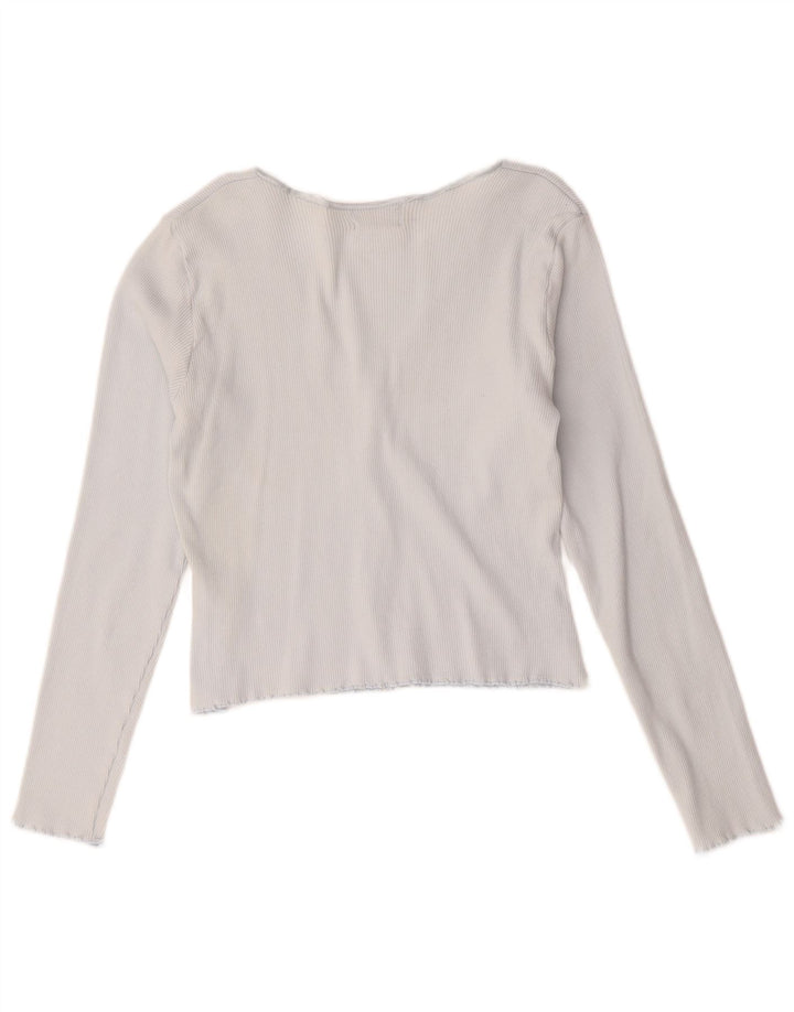 Женский укороченный кардиган Hobbs UK 14, хлопковый средний синий цвет