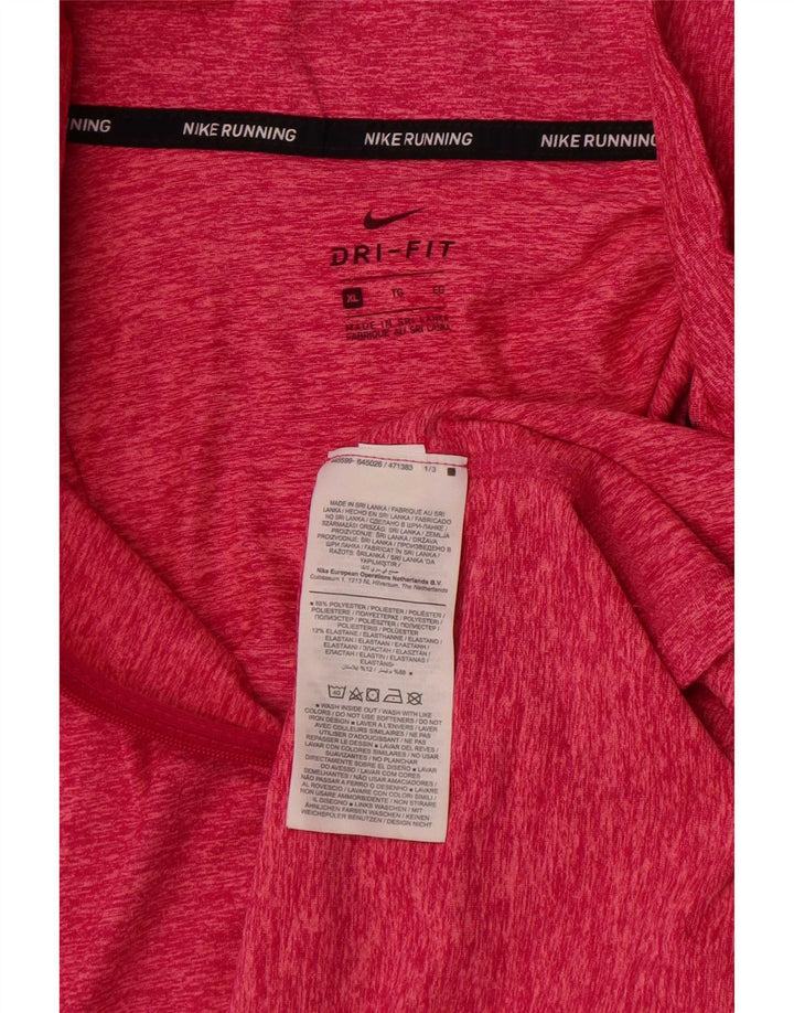 Мужской пуловер для бега Nike Dri Fit с воротником на молнии, спортивный костюм, топ XL, розовый в крапинку