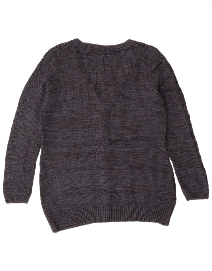 Женский кардиган Fat Face, Великобритания 14, большой темно-синий кашемировый классический свитер