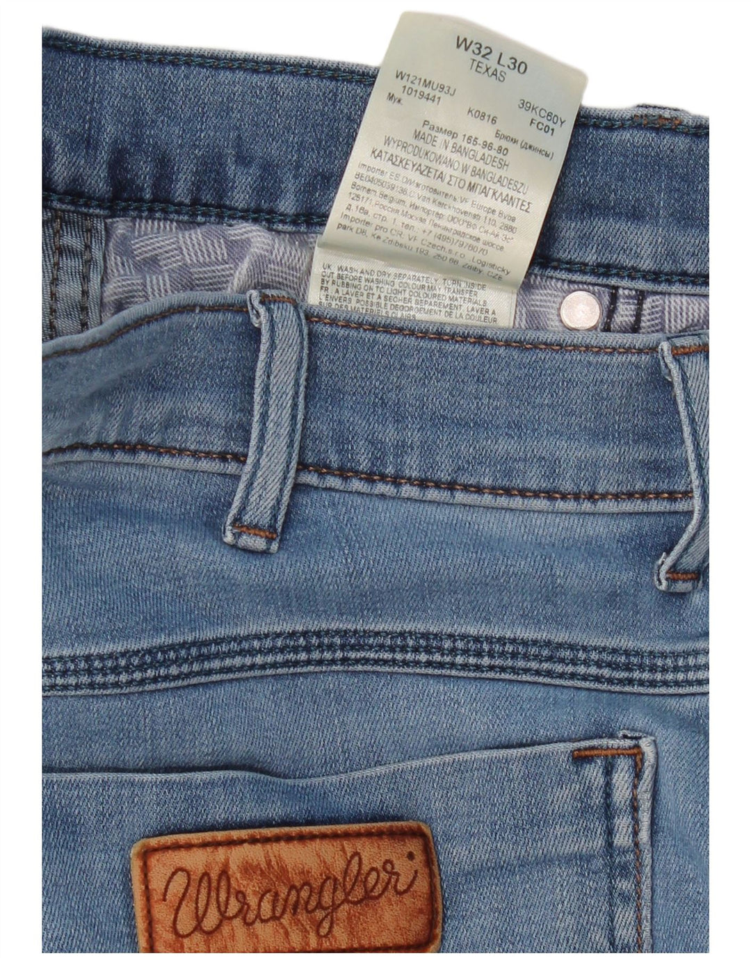 Мужские прямые джинсы WRANGLER Texas W32 L30, синий хлопок