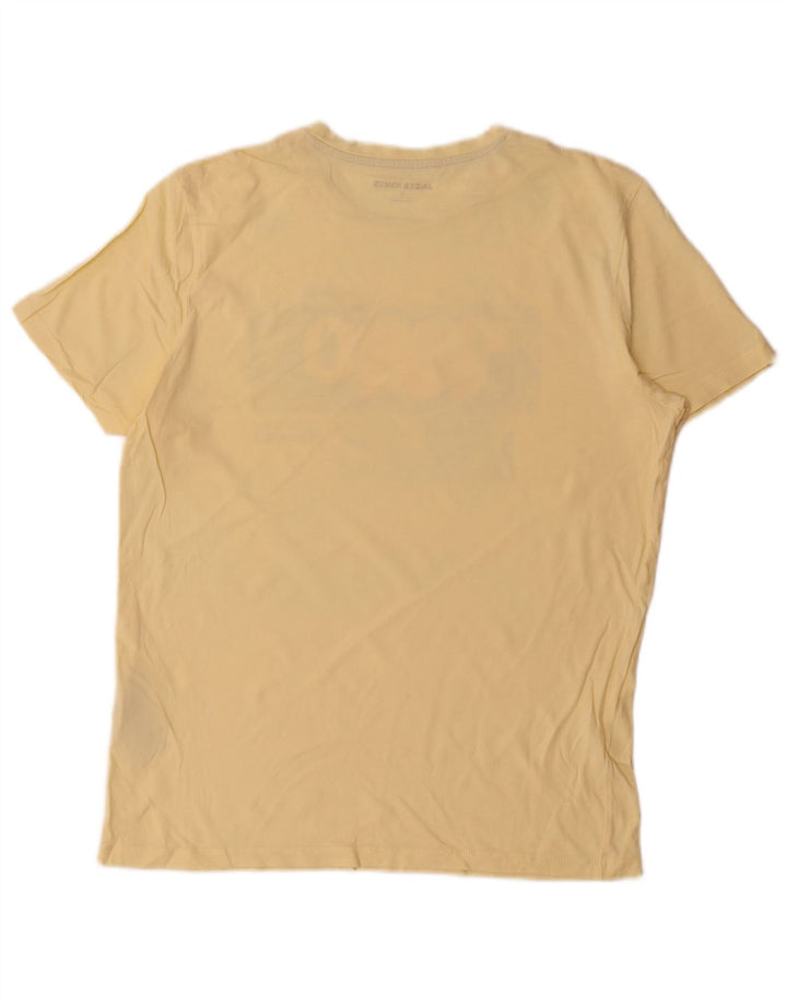 Мужская футболка с рисунком Jack & Jones, хлопковый топ среднего желтого цвета