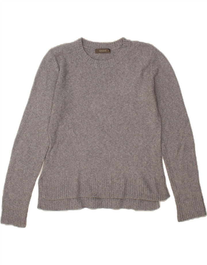 OASIS Womens Crew Neck Jumper Sweater UK 14 Medium Grey Polyester Vintage Oasis and Second-Hand Oasis from Messina Hembry 