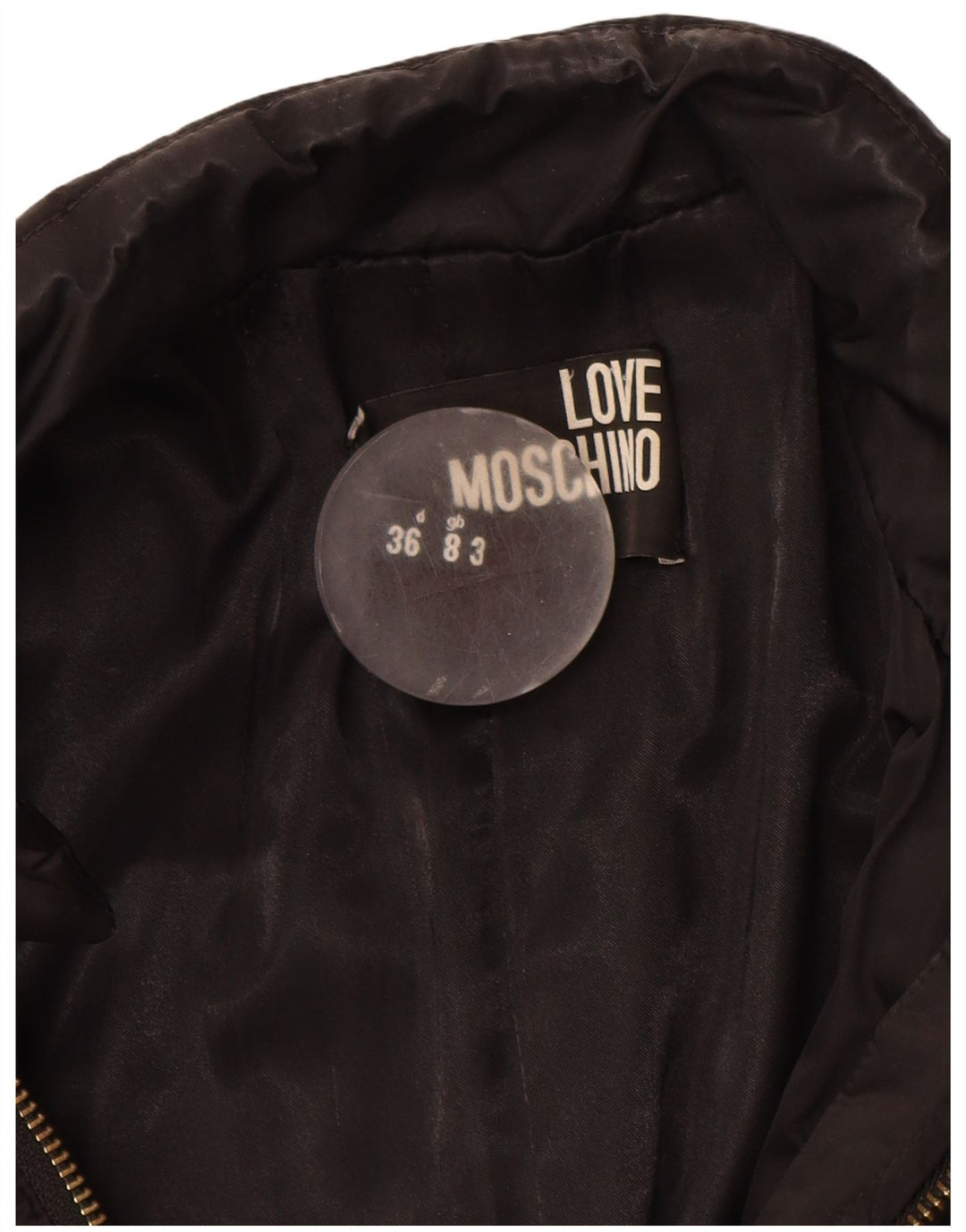 Женское пальто Moschino UK 8, маленькое черное из полиэстера