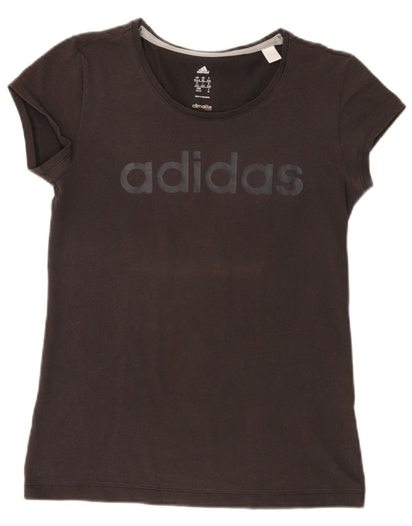 Женская футболка Adidas Climalite с графическим рисунком, Великобритания, 4/6 XS, коричневый хлопок