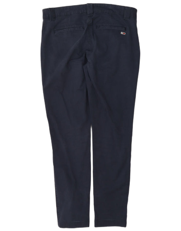 Tommy Hilfiger Мужские узкие брюки-чиносы W34 L32 Темно-синие хлопковые