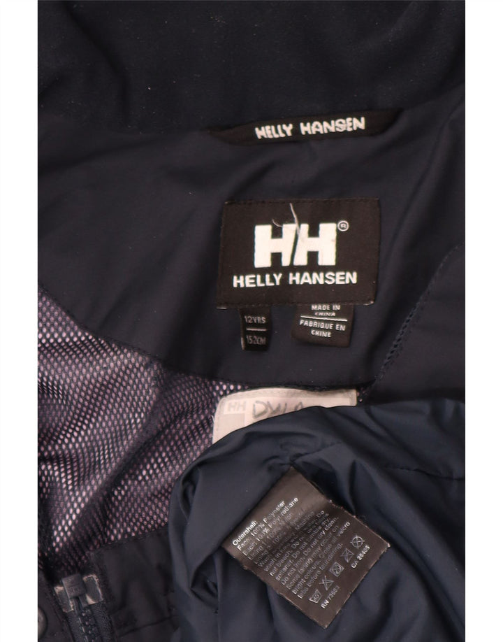 Helly Hansen Дождевик с капюшоном для мальчиков 11-12 лет Темно-синий полиэстер