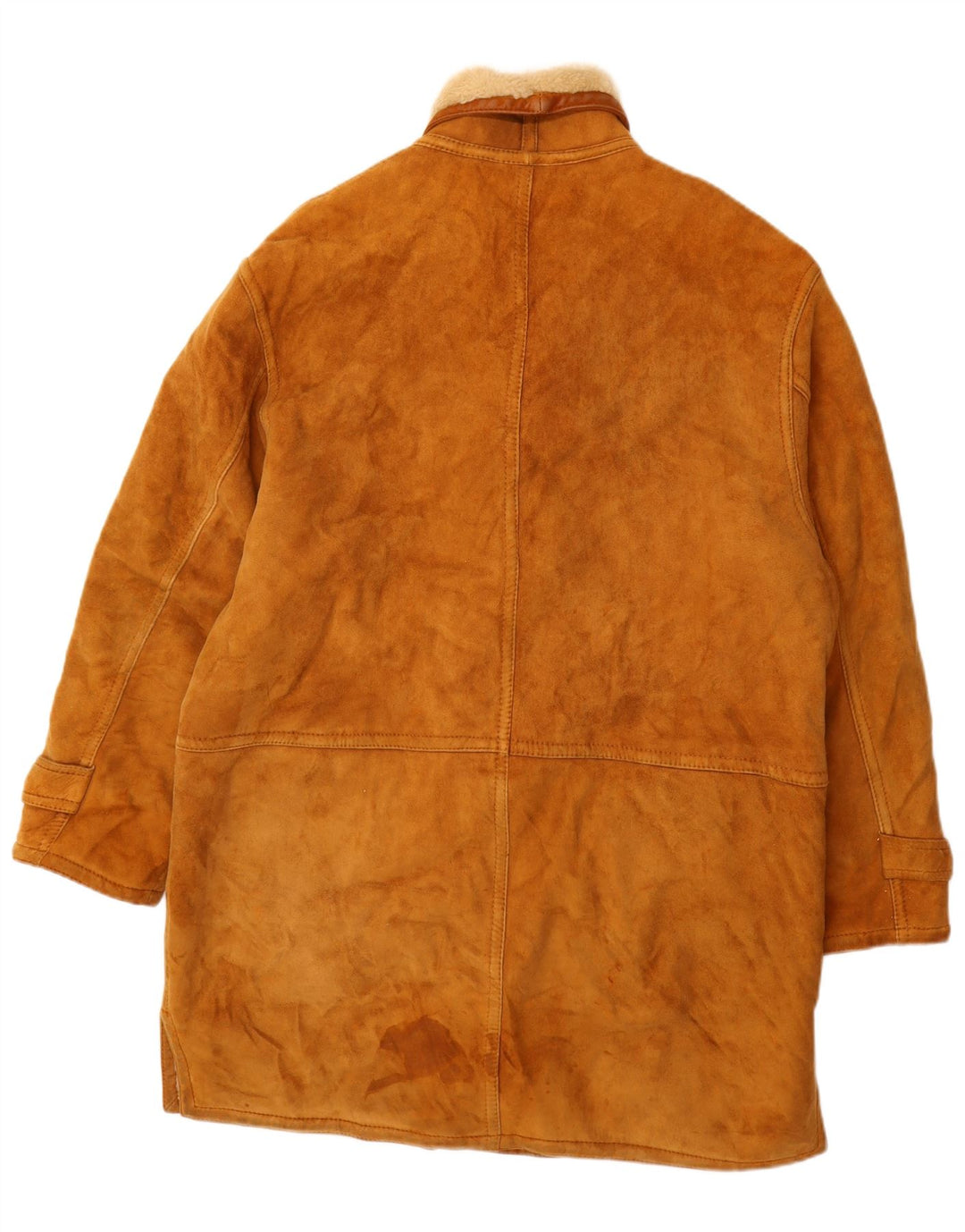 Мужское пальто из овчины VINTAGE IT 52 XL Коричневое кожаное