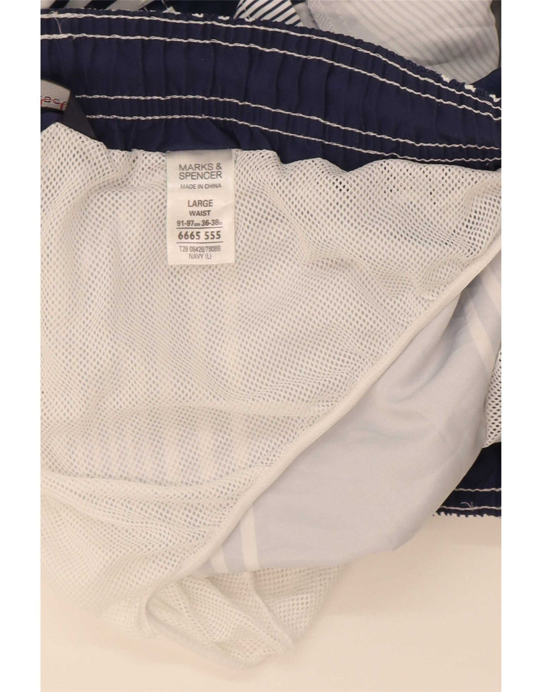 Мужские шорты для плавания Marks & Spencer, полиэстер, темно-синие полоски, большие размеры