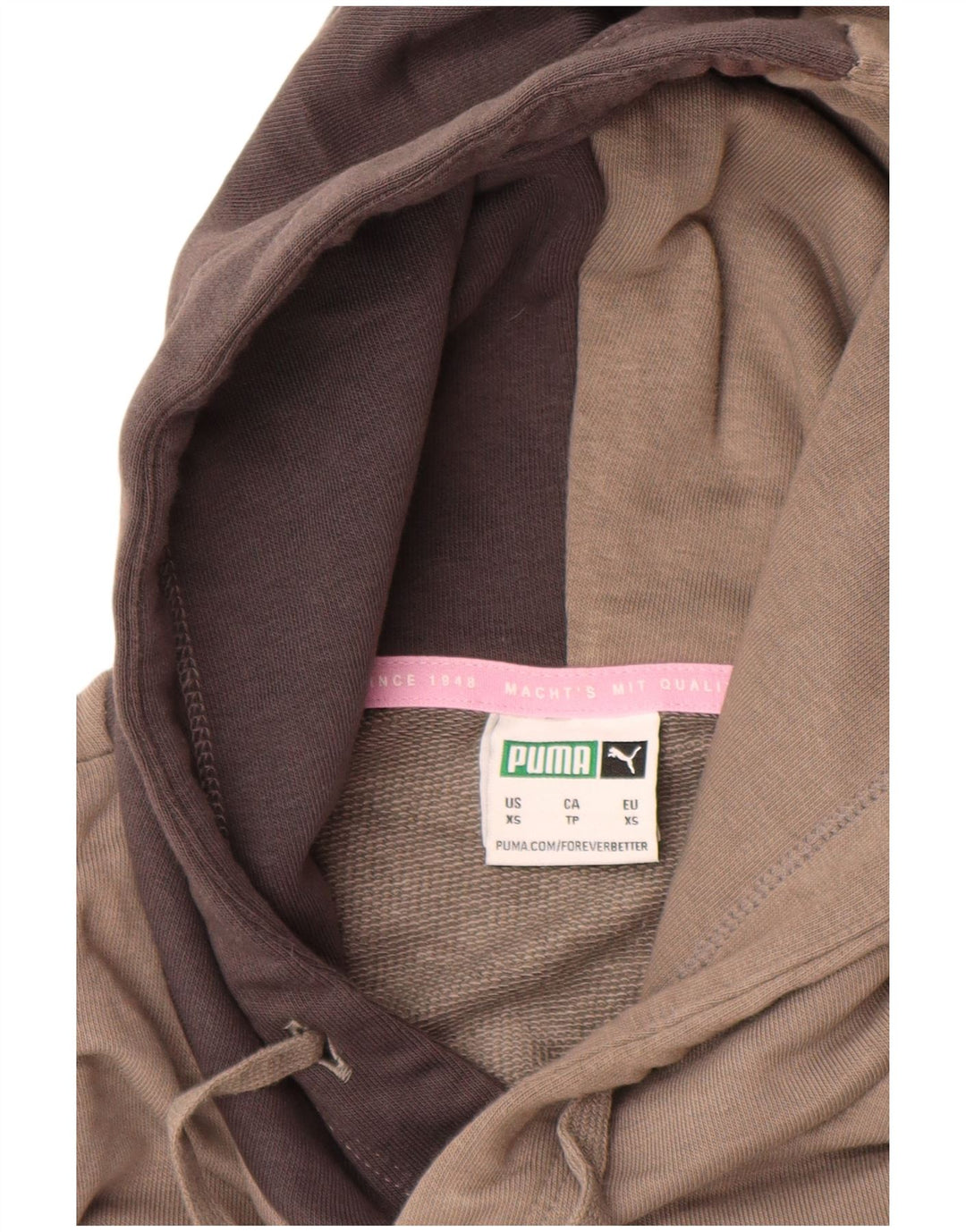 Мужской джемпер с капюшоном PUMA XS, серый, хлопок с цветными блоками