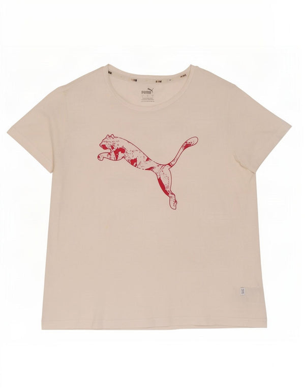 Женская футболка с рисунком Puma Top UK 14, большой белый хлопок