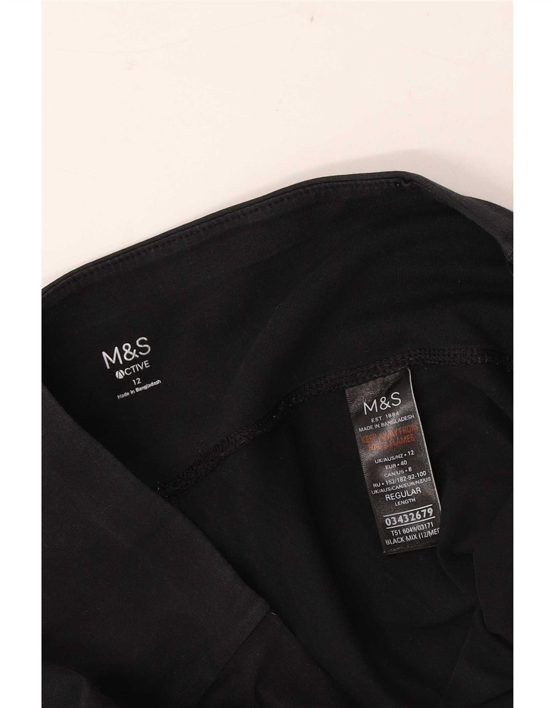 Женские спортивные брюки Marks & Spencer UK 12, средний черный, хлопок