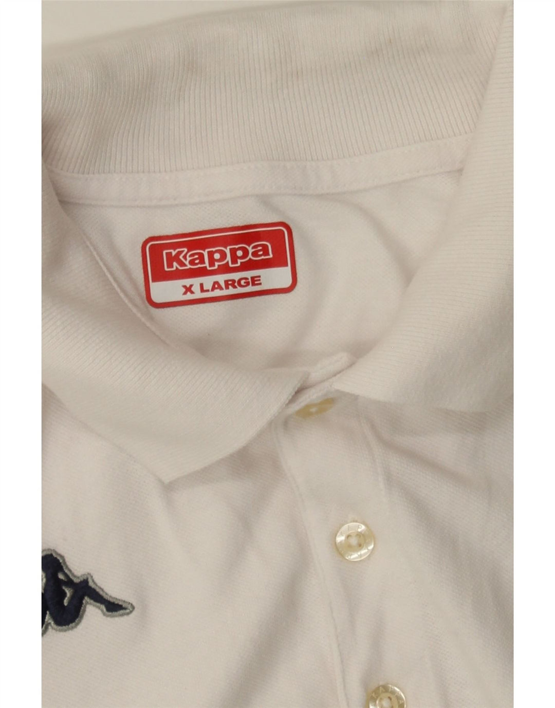 KAPPA Mens Polo Shirt XL White Cotton Vintage Kappa and Second-Hand Kappa from Messina Hembry 