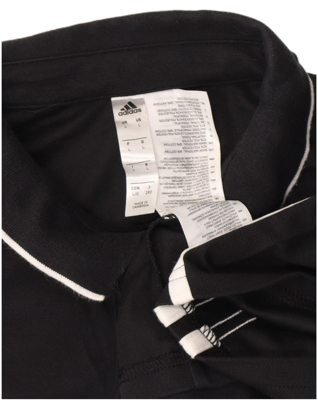 Мужская рубашка-поло ADIDAS Aeroready, большая черная хлопковая ткань