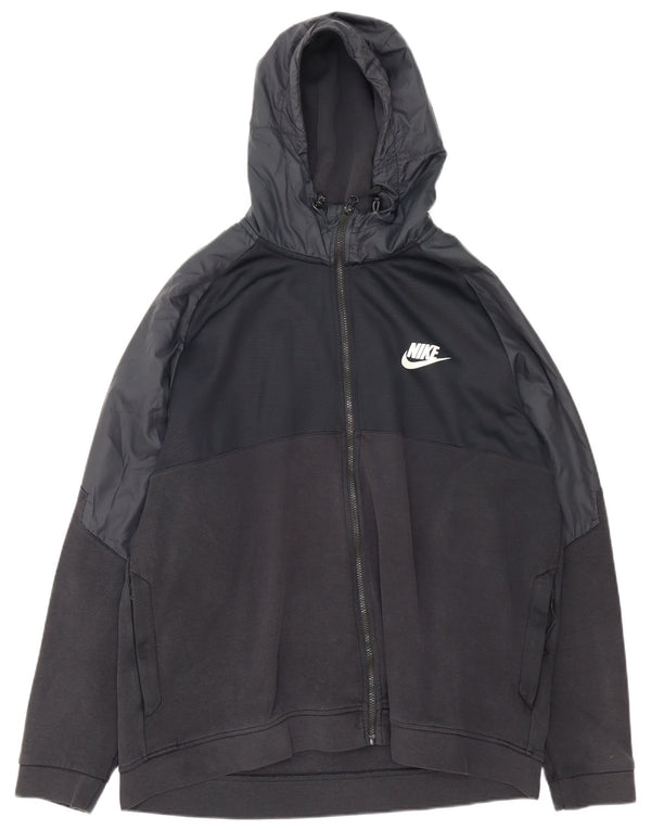 Мужской свитер с капюшоном на молнии Nike 2XL, черный, хлопок