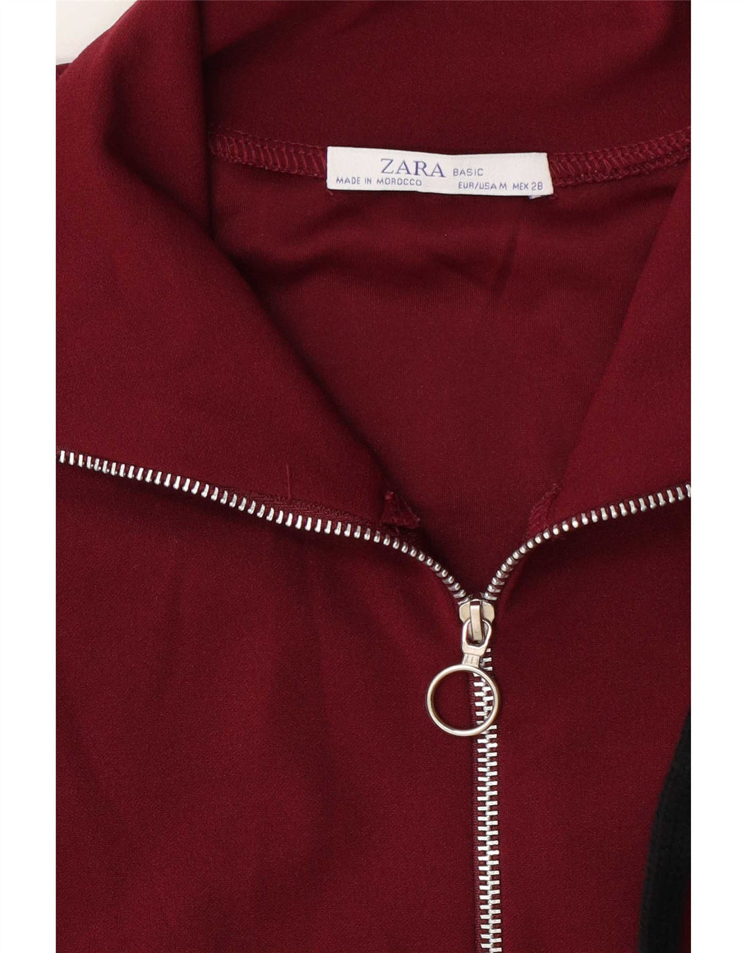 Женский спортивный костюм Zara с воротником на молнии, Великобритания 14, средний бордовый