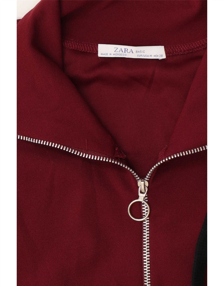 Женский спортивный костюм Zara с воротником на молнии, Великобритания 14, средний бордовый