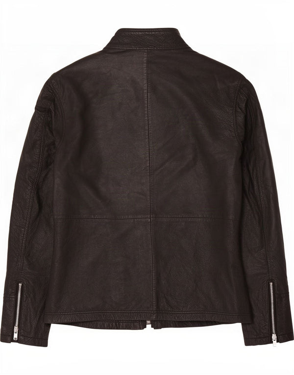Куртка мужская кожаная BARNEYS UK 38 средняя черная